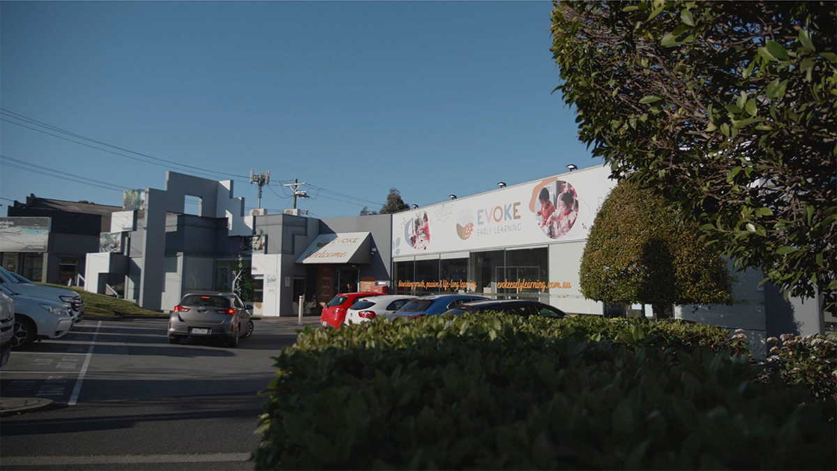 The exterior of the Evoke Early Learning centre in Clayton Victoria.