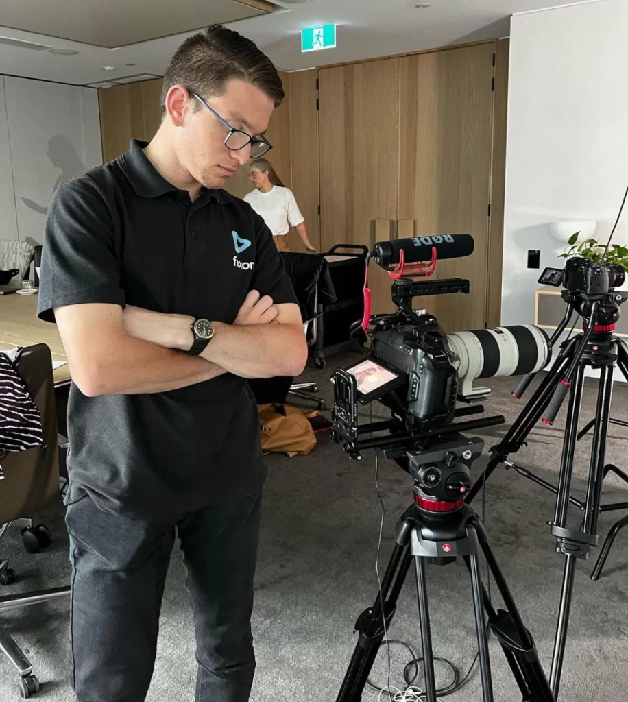 Behind the scenes on a video production set with Melbourne-based Fixon Media Group