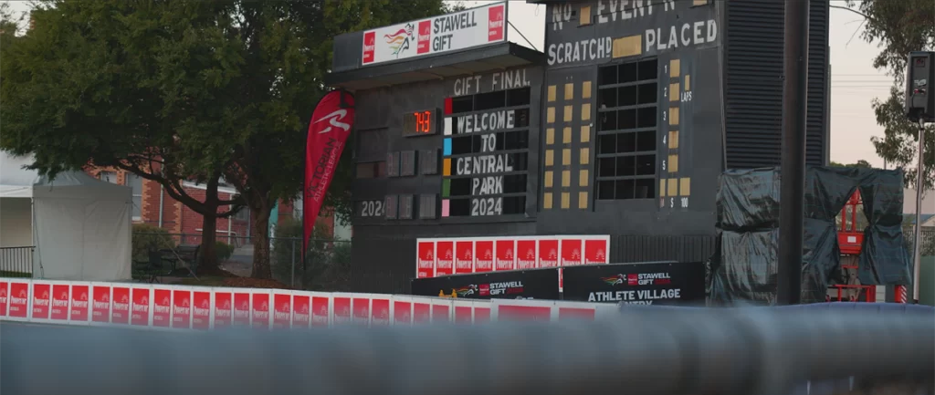 The scoreboard at Central Park in Stawell, home of the Stawell Gift