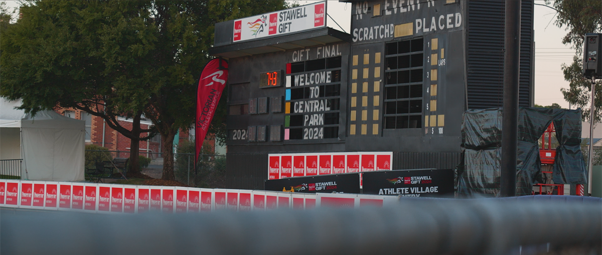 The scoreboard at Central Park in Stawell, home of the Stawell Gift.