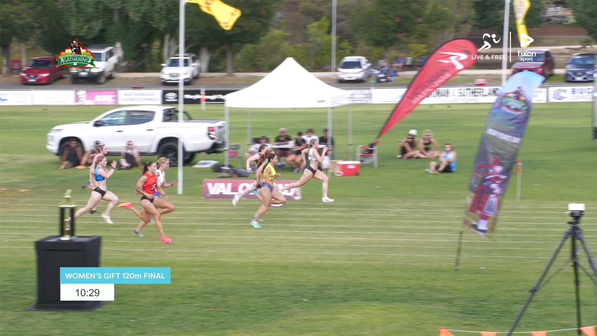 The race of the Women's 120m final at the 2024 Maryborough Gift.