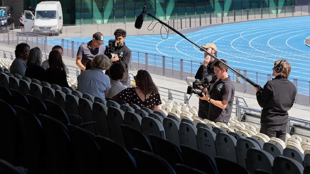 Documentary video production team behind the scenes Fixon Media Group.